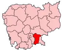 Poziția localității Prey Veng