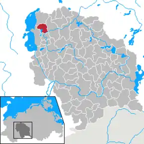 Lage von Cambs im Landkreis Parchim