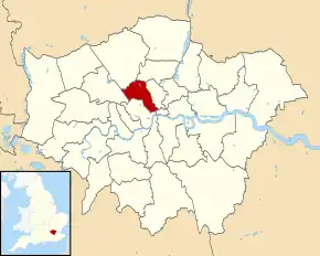 Poziția localității Burgul londonez Camden