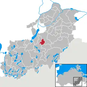 Poziția Cammin pe harta districtului Mecklenburg-Strelitz