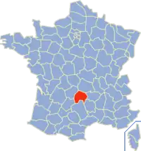 Poziția regiunii Cantal