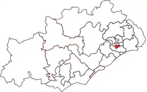 Poziția localității Cantonul Montpellier-4