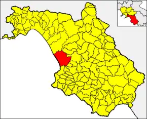 Poziția comunei în cadrul provinciei