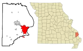 Poziția localității Cape Girardeau, Missouri