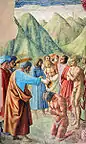 X=Baptism of the Neophytes, Masaccio