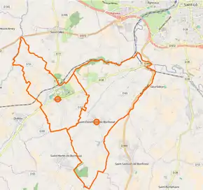 Poziția localității Canisy