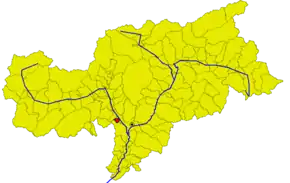 Poziția comunei în cadrul provinciei