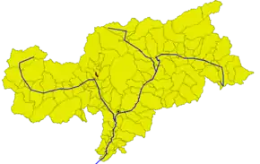 Poziția comunei în cadrul provinciei