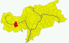 Poziția comunei în cadrul provinciei