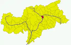 Poziția comunei în cadrul provinciei