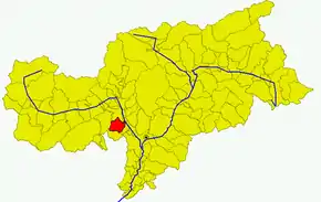 Poziția comunei în cadrul provinciei