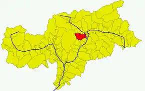 Poziția comunei în cadrul provinciei