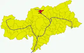 Poziția comunei în cadrul provinciei