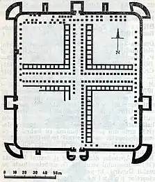 Planul castrului Drobeta în faza a V-a