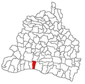 Amplasarea în cadrul județului