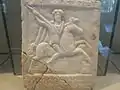 Cavaler trac, stele funerare cu inscripție greacă, Muzeul Madara, Bulgaria