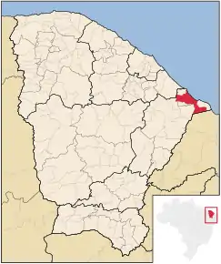 Poziția localității Aracati