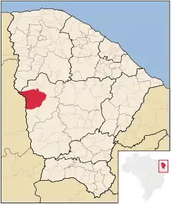 Poziția localității Crateús