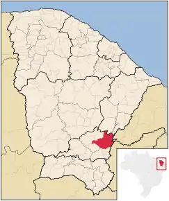 Poziția localității Icó