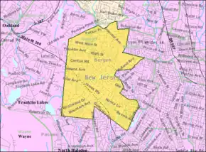 Census Bureau map of Wyckoff, New Jersey