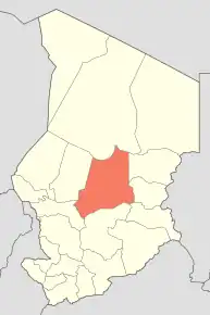 Harta provinciei Batha în cadrul statului Ciad