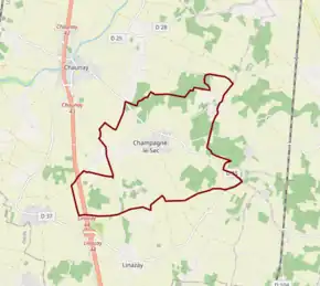 Poziția localității Champagné-le-Sec