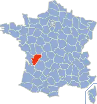 Poziția regiunii Charente