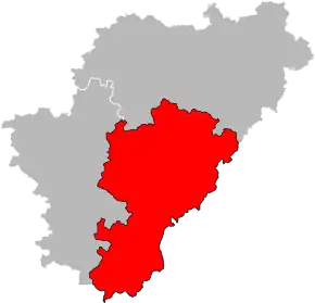 Arondismentul Angoulême în cadrul departamentului Charente