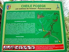 Cheile Poşegii (Poşăgii) (panou informativ)