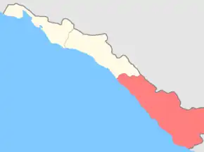 Poziția localității Ținutul Soci