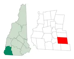 Poziția localității Jaffrey, New Hampshire