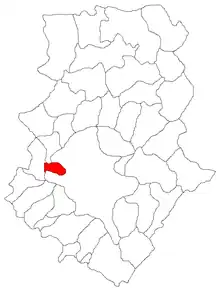 Amplasarea în cadrul județului