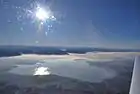Fotografie aeriană de iarnă a lacului Chiemsee