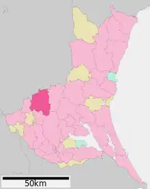 Poziția localității Chikusei