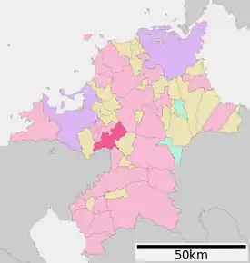 Poziția localității Chikushino