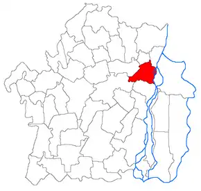 Amplasarea în cadrul județului