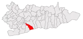 Amplasarea în cadrul județului