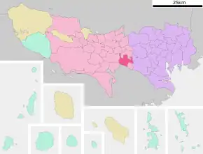 Poziția localității Chōfu