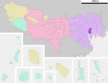 Poziția localității Chūō