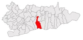 Amplasarea în cadrul județului