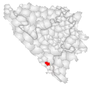 Poziția localității Čitluk, Bosnia și Herțegovina