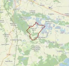 Poziția localității Cloyes-sur-Marne