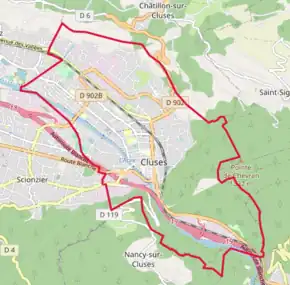 Poziția localității Cluses