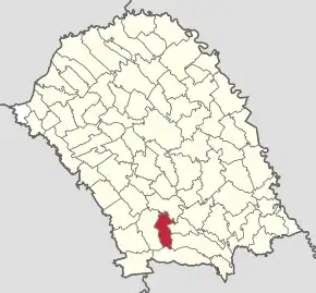 Amplasarea în cadrul județului