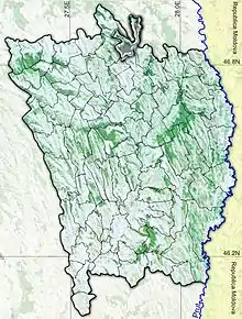 Amplasarea în cadrul județului