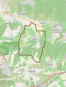 Poziția localității Collias