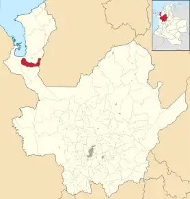 Poziția localității Carepa