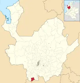 Poziția localității Jardín