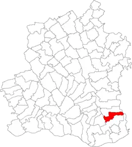 Amplasarea în cadrul județului