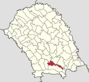 Amplasarea în cadrul județului